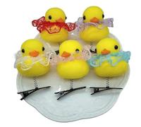 MEIBAOGE Pince à cheveux imitation canard avec couronne de rose et lunettes de soleil pour fille Jaune