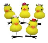 MEIBAOGE Pince à cheveux imitation canard avec couronne de rose et lunettes de soleil pour fille Jaune