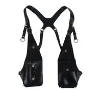 MEIBAOGE Portefeuille pour homme et femme avec sangle sous les bras pour téléphone, étui de téléphone, sac en cuir PU, harnais d'épaule pour l'extérieur, noir