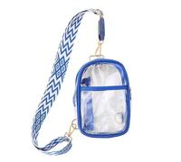MEIBAOGE Sac banane transparent approuvé par les stades, sac de poitrine, sac à main, sac à dos pour événements sportifs, concert, 21 x 15,5 x 5,5 cm, bleu