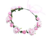 MEIBAOGE Serre-tête élégant avec fleurs - Couronne de fleurs - Pour carnaval, fête, plage, mariage, cérémonie - Rose