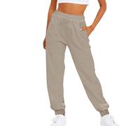 MEIbax Bas De Jogging Femme Pantalons De SurvêTement avec Poches DéContracté Trouser Sweatpants De Jogging Grande Taille Pants Confortable Respirant VêTement d'hiver Training (Beige, M)