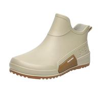 MEIbax Bottes de Pluie pour Femme Antidérapante Imperméables Courtes Bottine Pluie Mode Confortable Chaussures en Caoutchouc Légères Anti-Pluie Bottes de Jardinage (Beige, 37)