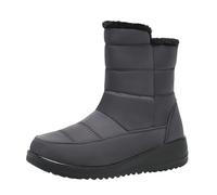MEIbax Bottes Pour Femme Bottes De Neige Doublure Polaire Fermeture ÉClair Imperméable Bottines Semelle AntidéRapant Chaussures Mousse A MéMoire Chaussures D'Hiver (Grey, 38)