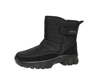 MEIbax Bottines Fourrées Femme Homme Bottes Fourrure Doublure Chaude Imperméable RandonnéE Bottines Semelle AntidéRapant Chaussures Mousse A MéMoire Chaussures D'Hiver (Black, 41)