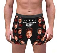 MEIbax Boxer Homme Personnalisé Saint-Valentin Caleçon Nouveauté Personnalise Homme sous-Vêtements avec Photo Original Drôles Visage Imprimé Calecon de Sport Cadeaux pour Anniversaire
