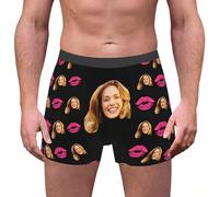 MEIbax Boxer Homme Personnalisé Saint-Valentin Caleçon Nouveauté Personnalise Homme sous-Vêtements avec Photo Original Drôles Visage Imprimé Calecon de Sport Cadeaux pour Anniversaire