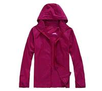 MEIbax Cape De Pluie Femme ImperméAble Veste De Pluie à Capuche Coupe Vent Ample SéChage Rapide Tops Avec Cordon De Serrage ImperméAbles Grandes Tailles Pour Sport Running (Wine, M)