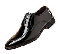 MEIbax Chaussure Homme Cuir Brogues Mariage Classique Business Chaussures Élégantes Confortables Derbys Artificiel Habillées Chaussure (Black, 47)