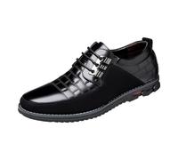 MEIbax Chaussures Homme Cuir Oxfords Derby Chaussure Ville éLéGantes Chaussure Cuir à Lacets Dressing Vintage Classique Casual Urban Commercial pour Les Affaires Costume (Black, 42)