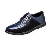 MEIbax Chaussures Homme Cuir Oxfords Derby Chaussure Ville éLéGantes Chaussure Cuir à Lacets Dressing Vintage Classique Casual Urban Commercial pour Les Affaires Costume (Blue, 46)