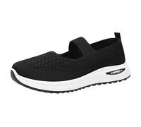 MEIbax Chaussures orthopédiques pour Femmes - Baskets de randonnée légères Type H en Maille - Respirantes antidérapantes sans Lacets Mousse à mémoire de Forme (Black, 36)