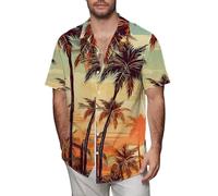 MEIbax Chemise Hawaïenne Homme Manches Courtes Chemises Été Tropicale Décontractée Imprimé Chemisette Personnalisé Grande Taille Boutonnée Vacances Shirt Multicolore Hawaienne Chemise de Plage