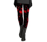 MEIbax Deguisement Femme Halloween Adulte Impression 3D Horreur ThèMe Pantalon De Yoga Graphique Stretch Fitness Running Leggings Pantalon D'EntraîNement DéGuisement Halloween (Brick Red, M)