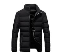 MEIbax Doudoune Homme Chaud Hiver Doublure Polaire Matelassée Slim Fit Hiver Chaud Pliable sans Capuche Poches Zippées Matelassée pour Automne Sport Travail Activités (Black, XXXXL)