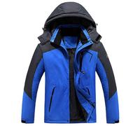 MEIbax Doudoune Homme Doublure polaire Slim Fit Hiver Chaud Épais À Capuche col revers Poches Zippées Coupe Vent pour Automne Sport Daily Sorties (Blue, XXXXXXL)