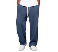 MEIbax Joggers à Jambes Droites Homme Coupe Ample Haut de Taille Crotch Tombant Tendances Doux & Respirant Pants pour Printemps Automne Port Extérieur Quotidien Style Rue (Navy, M)