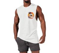 MEIbax Musculation Débardeurs de Fitness Homme Sport Bodybuilding Tank Tops Imprimé de Hawaii Séchage Rapide Respirant Chic Gilet sans Manches T-Shirt pour Gym (White, XXXXXL)