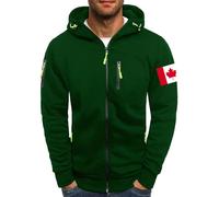 MEIbax Sweat à Capuche Homme Travail Pull avec Fermeture Éclair Colour Uni Gym Cardigan À Capuche Manches Longues Casual Durable Sweat pour EntraîNements Décontracté (Green, M)