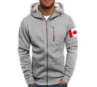 MEIbax Sweat à Capuche Homme Travail Pull avec Fermeture Éclair Colour Uni Gym Cardigan À Capuche Manches Longues Casual Durable Sweat pour EntraîNements Décontracté (Grey, XL)