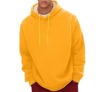 MEIbax Sweat Homme à Capuche Pull Doublure en Polaire Hiver Chaud Et Confortable Manches Longues Confortable Respirant Sweat pour Hiver Automne Daily Décontracté (Yellow, XXL)