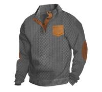 MEIbax Sweat-Shirt À col Rond et Manches Longues Pull de Sport avec Contraste Poche Chauffant Ample et Confortable Tenue Durable pour Automne Loisirs Quotidien Et Randonnée (Grey, XXXXXL)