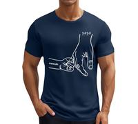 MEIbax T-Shirt Personnalisé avec Votre Nom pour Homme Papa Mari Tee Shirt Personnalisable Cadeau Fête des Pères Anniversaire Chemise à Manches Courtes Personnalisation Rapide (01-Navy, L)