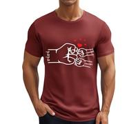 MEIbax T-Shirt Personnalisé Fête des Pères avec Prénom pour Papa Mari Cadeau Tee Shirt Personnalisable Chemise de Texte Personnalisation Tops à Manches Courtes (02-Wine, L)