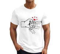 MEIbax T-Shirt Personnalisé Fête des Pères avec Prénom pour Papa Mari Cadeau Tee Shirt Personnalisable Chemise de Texte Personnalisation Tops à Manches Courtes (03-White, M)