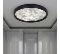 meibeileil Rond Plafonnier Nuage Noir-Blanc,Moderne ⌀40cm Luminaire Plafonnier pour Salon,36W,3000-6000K Intensité Variable avec Télécommande Plafonnier Led Chambre,Cuisine,Salle à Manger,Couloir.