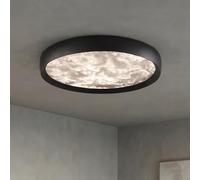 meibeileil Rond Plafonnier Nuage Noir-Blanc,Moderne ⌀50cm Luminaire Plafonnier pour Salon,45W,3000-6000K Intensité Variable avec Télécommande Plafonnier Led Chambre,Cuisine,Salle à Manger,Couloir.