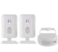 Meichoon Alarme de détection de Mouvement sans Fil Système d’Alerte de sécurité à Domicile Sonnette pour Porte d’entrée intérieure Boîte aux Lettres d’entrée d’entrée avec 1 capteur et 2 récepteurs