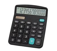 Meichoon Calculatrice à 12 Chiffres avec Batterie Solaire Double Alimentation financière et Grande Fonction Standard pour Bureau Professionnel Calculatrice Multifonction KA08 Noir