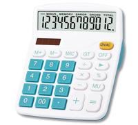 Meichoon Calculatrice de Bureau à Grand écran avec Batterie Solaire Double Puissance 12 Chiffres Calculatrice financière dédiée à la Fonction Standard Calculatrice d'affaires de Bureau