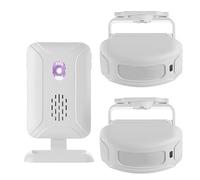 Meichoon Détecteur de Mouvement Alarme Détecteur sans Fil Système d’Alerte de sécurité à Domicile Sonnette pour Porte d’entrée intérieure Entrée pièce d’entrée Boîte avec 2 capteurs et 1 récepteur