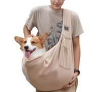 Meichoon Écharpe de transport pour petits chiens de moins de 7,5 kg - Sac à bandoulière respirant pour chat - Pour voyage, chiot - Sac de voyage essentiel pour chien - Khahi