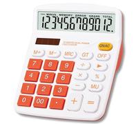 Meichoon Grande Calculatrice de Bureau Solaire à Double Alimentation - Calculatrice Financière Multifonction avec Affichage à 12 Chiffres