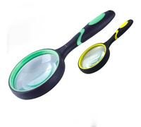 Meichoon Lot 2 Loupes Lecture 10X Poignée Souple Antidérapante pour Personnes âgées Enfants Parfait pour Lecture Journaux L'évaluation Bijoux L'exploration Nature (Vert+Jaune) UC19