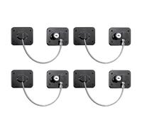 Meichoon Lot de 4 mini serrures d'armoire pour réfrigérateur avec clés pour tiroirs, fours et fenêtres Noir