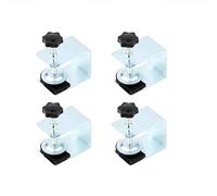 Meichoon Lot de 4 pinces en C en acier inoxydable plaqué zinc avec mâchoires non marquantes, idéales comme pinces d'assemblage de panneaux de tiroirs, de meubles pour le travail du bois