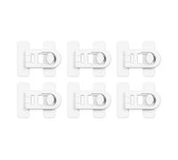 Meichoon Lot de 6 verrous de réfrigérateur sans perçage pour porte d'armoire, tiroir, congélateur, four RV - Blanc