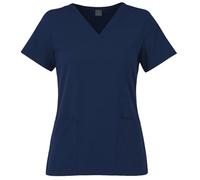 Meichoon Medical Workwear Top V-Neck Manches Courtes Slim Fit avec 2 Poches pour Femmes Hôpital Salon de Beauté DK56Navy Blue S