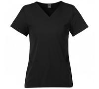 Meichoon Medical Workwear Top V-Neck Manches Courtes Slim Fit avec 2 Poches pour Femmes Hôpital Salon de Beauté DK56Black S