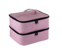 Meichoon Organiseur transport pour vernis ongles 2 couches avec compartiment réglable pour 30 bouteilles lampe gel outils de manucure Grande trousse de maquillage de voyage avec séparateur