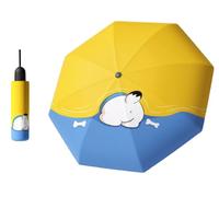 Meichoon Parapluie Compact Portable UPF50 Protection Solaire Léger Imperméable et Anti-Vent Accessoire de Voyage Pliable Motif Chat, Canard, Panda et Chiot pour Usage Quotidien, Chiot, 97 cm x 57 cm