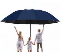 Meichoon Parapluie de grande taille pour 3 à 4 personnes 12 baleines améliorées Imperméable Coupe-vent Léger Durable Protection UV pour les jours