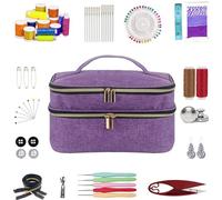 Meichoon Sac de rangement pour accessoires de couture de grande capacité, conçu avec une structure double couche avec plusieurs poches et compartiments à l'intérieur pour le bricolage et bien organisé