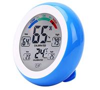 Meichoon Thermomètre Hygromètre électronique sans Fil Pour Intérieur et Extérieur,écran Tactile Rond Avec écran LCD,Testeur de Station Météo,UD02 Bleu