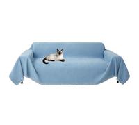 Meicynhoger Housse de Canapé Clic Clac Imperméable 3 Places 260x180 cm,Couverture en Chenille Épais Anti-déchirure pour Familles avec Chiens et Chats (Bleu, L)
