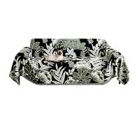 Meicynhoger Housse de Canapé Réversible 420x180 cm, Revêtement de Canapé/Couverture en Chenille Épais Anti-déchirure pour Familles avec Chiens et Chats (Noir et Vert, 4 Places)